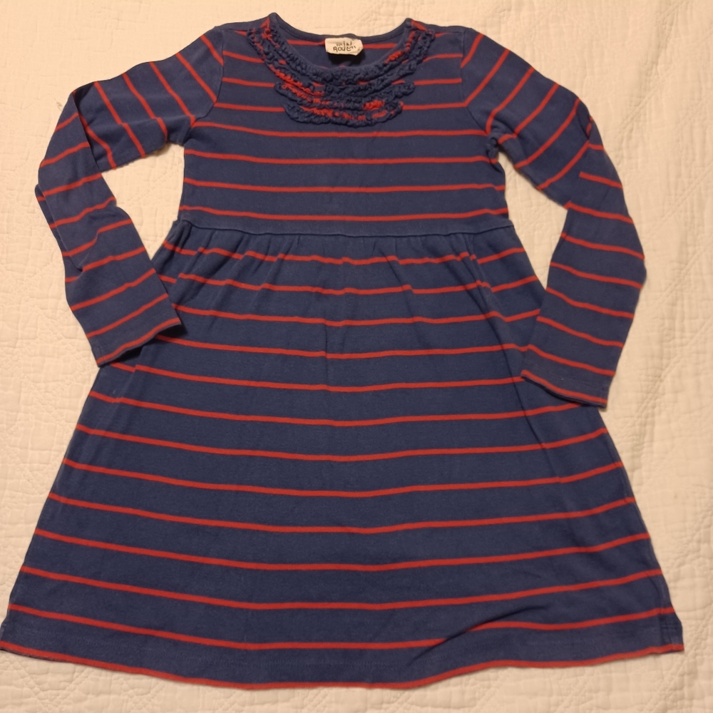 Mini Boden Striped Dress 7-8 years